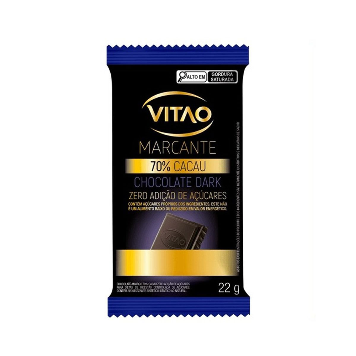 Chocolate Zero 70% Amargo - 1 Unidade de 22g - VITAO*** Data Venc. 22/11/2025