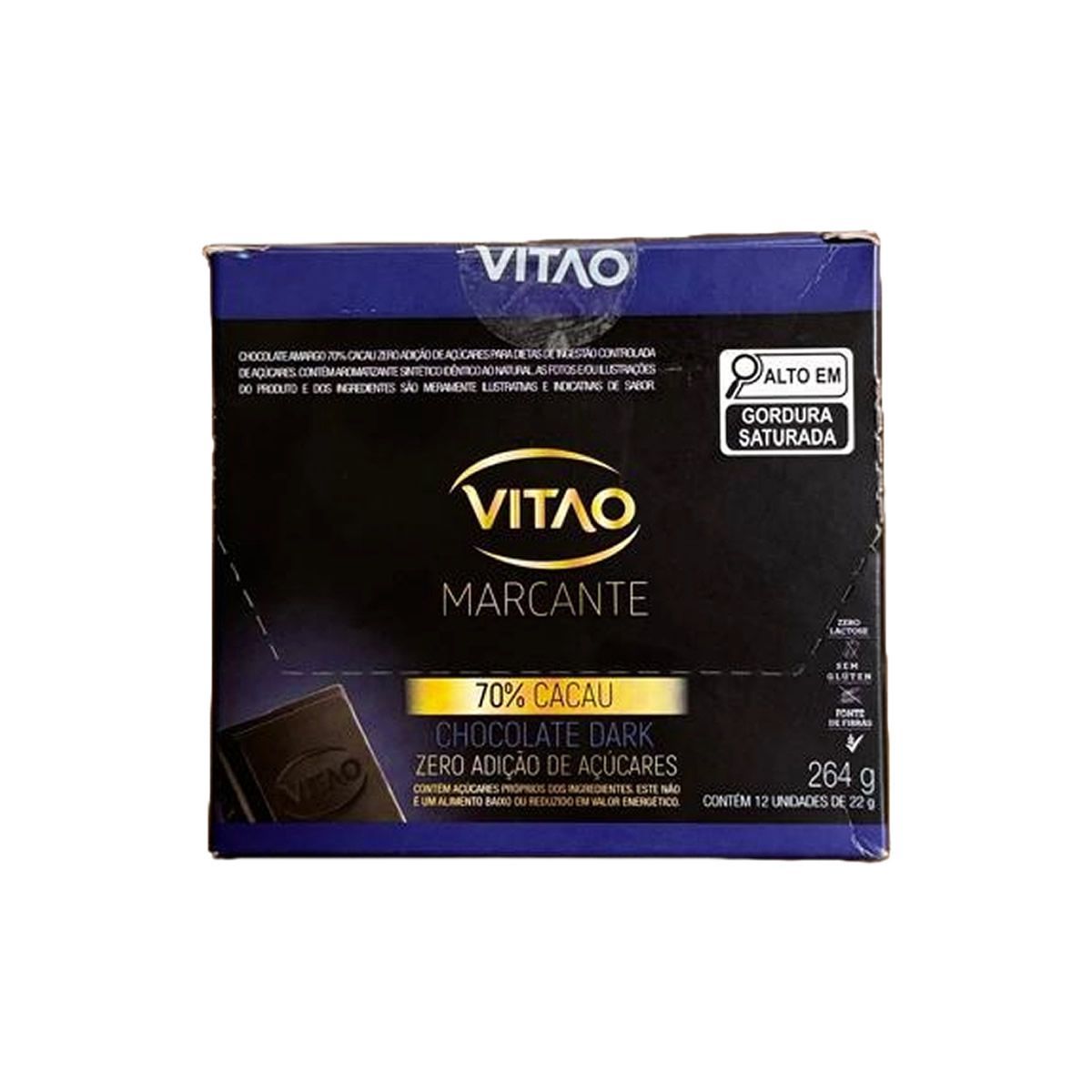 Chocolate Zero 70% Amargo - 12 Unidades de 22g - VITAO