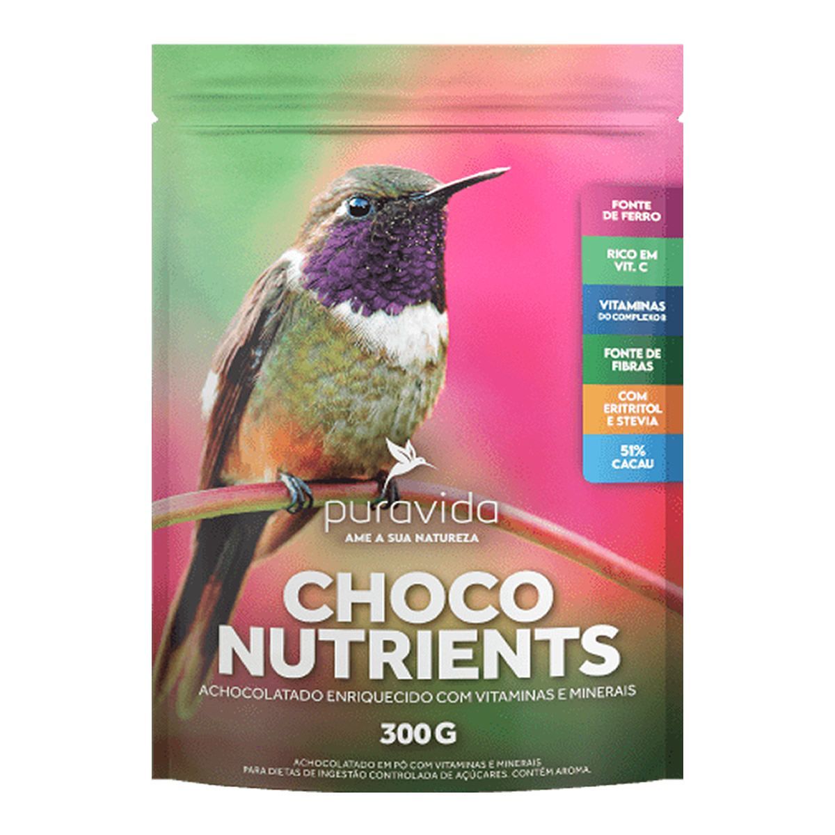 Choco Nutrients - 300g Achocolatado em P� - Puravida