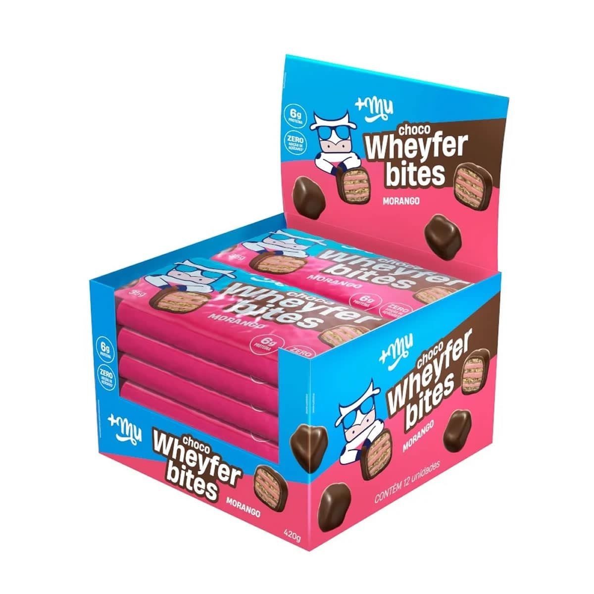 Chocowheyfer Bites - 12 Unidades 35g Morango - Mais Mu