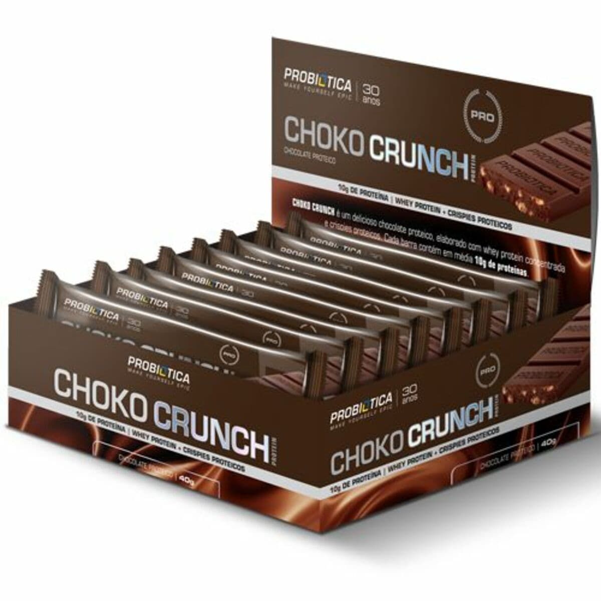 Choko Crunch - 12 Unidades 40g Chocolate - Probi�tica*** Data Venc. 11/08/2024