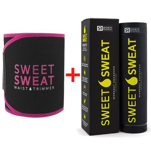 Cinta Abdominal Black & Pink + Sweet Sweat - 182g - Sports Research