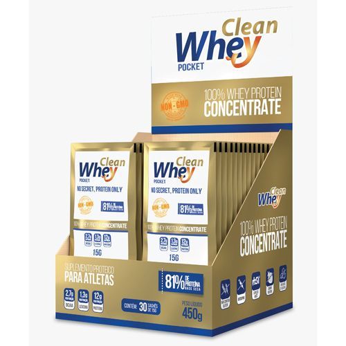 Clean Whey Concentrada - 30 Sach�s Sem Sabor - Protesa
