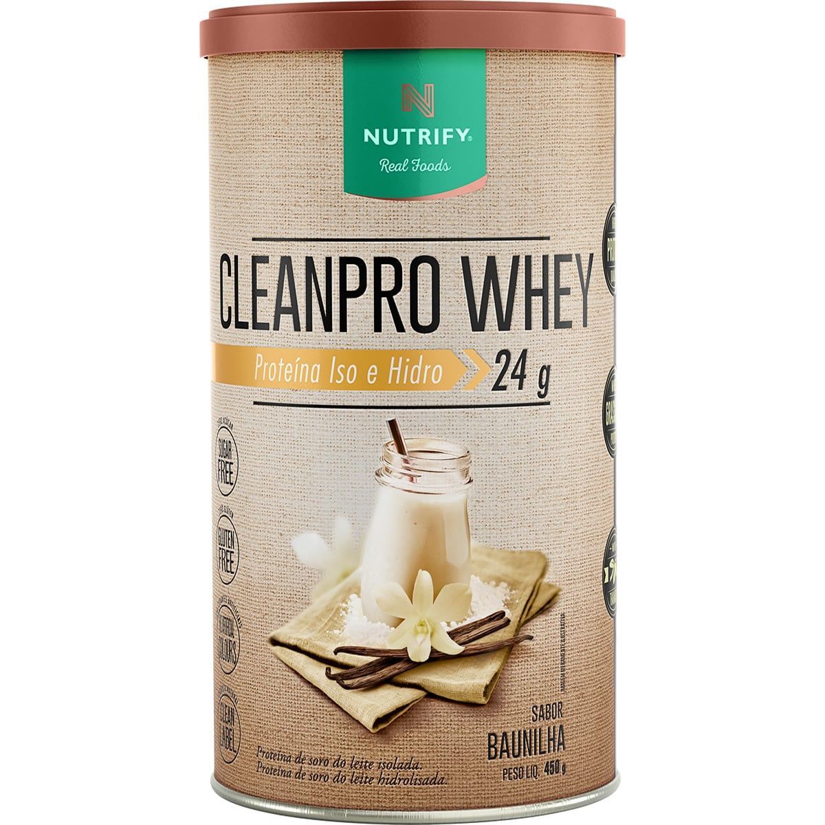 Cleanpro Whey Iso e Hidro - 450g Baunilha - Nutrify*** Data Venc. 30/6/23