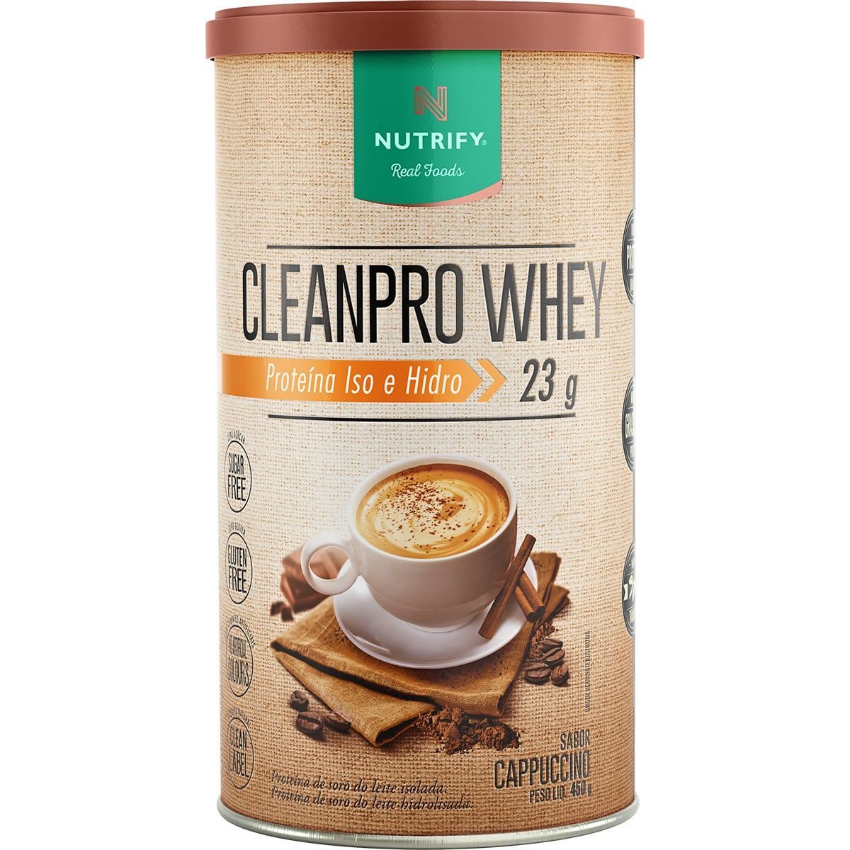 Cleanpro Whey Iso e Hidro - 450g Cappuccino - Nutrify