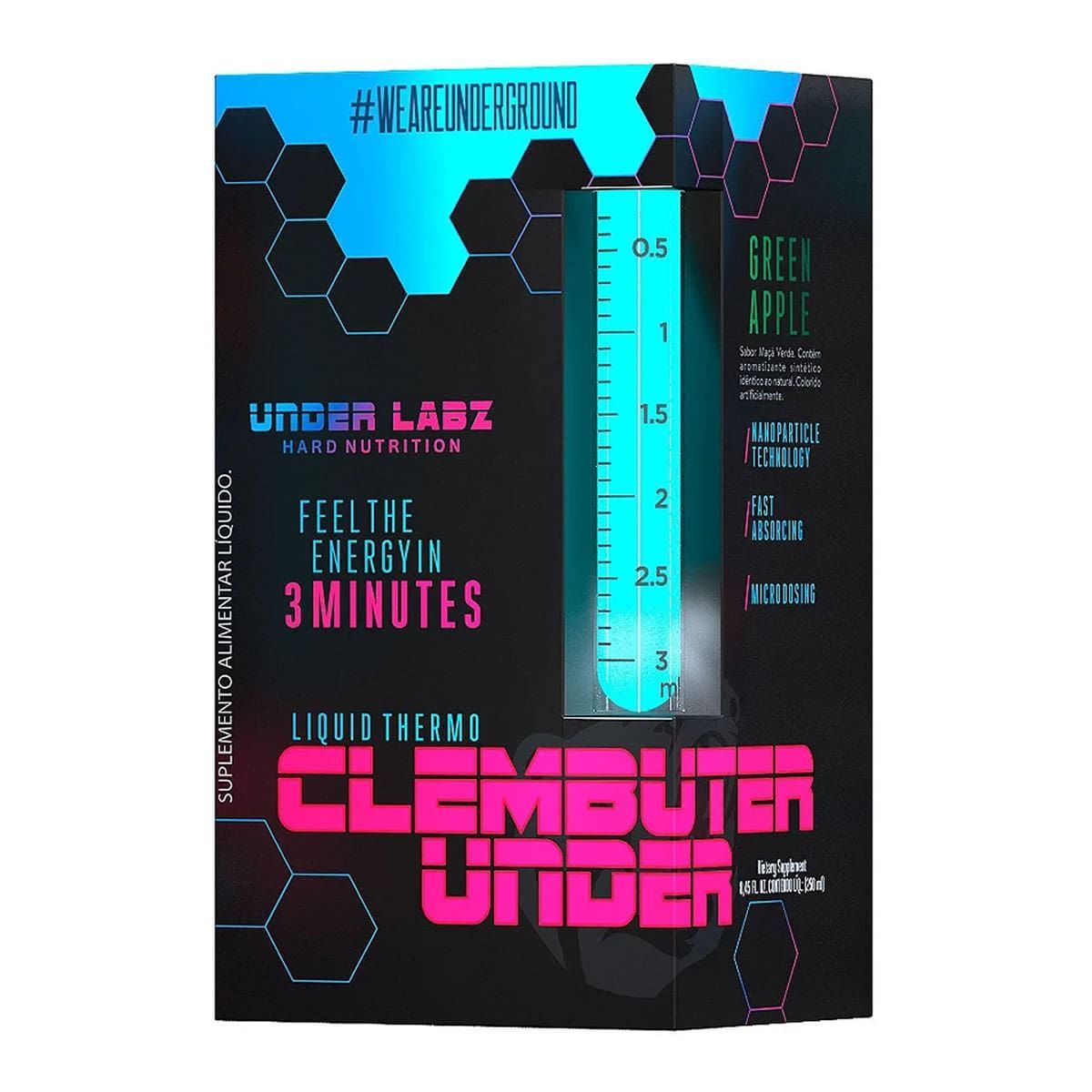 Clembuter Under Liquid Thermo - 250ml Green Apple - Under Labz*** Data Venc. 20/7/23