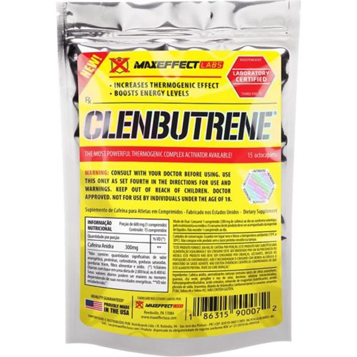 Clenbutrene - 15 C�psulas - MaxEffect Labs*** Data Venc. 28/02/2020