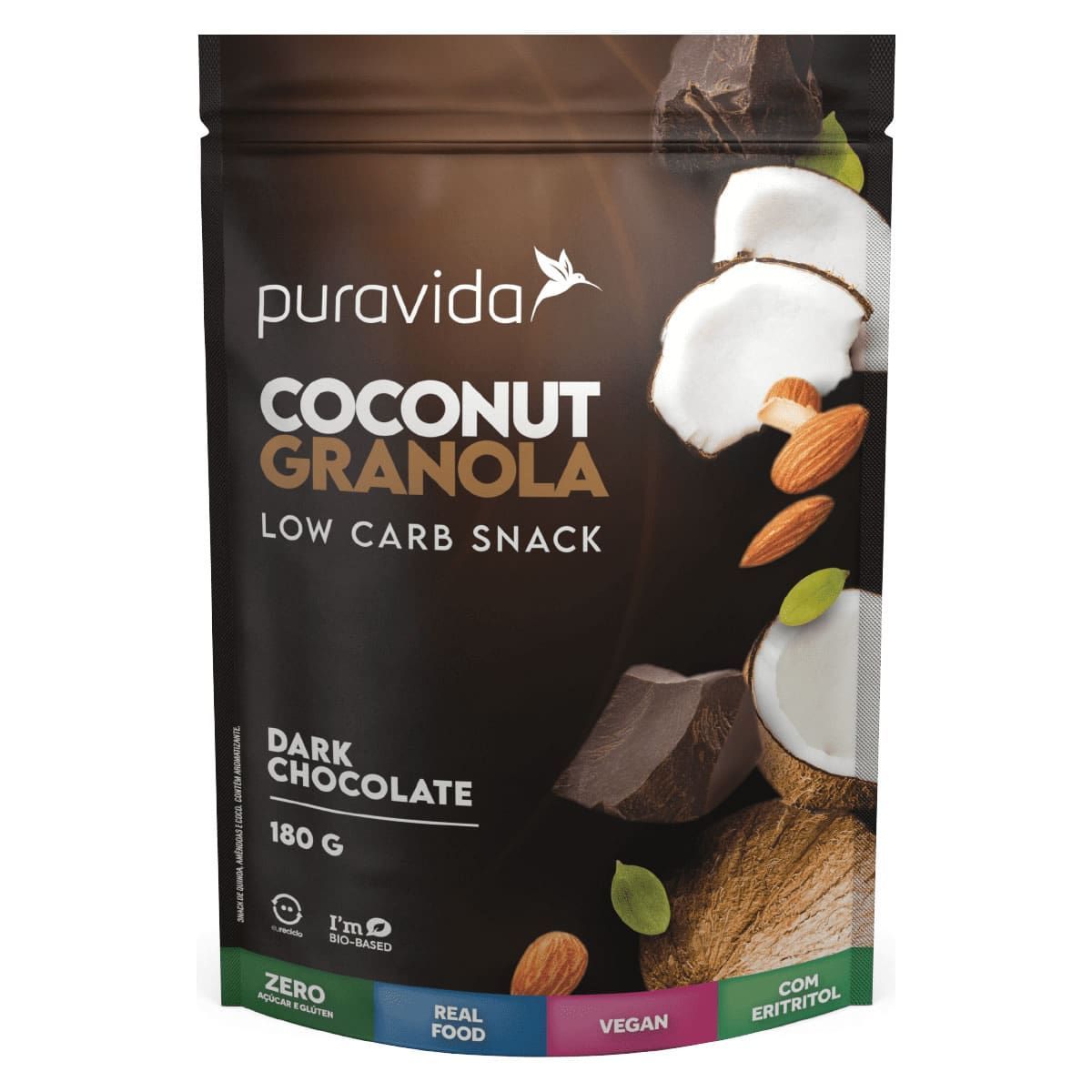 Coconut Granola - 180g Dark Chocolate - Puravida