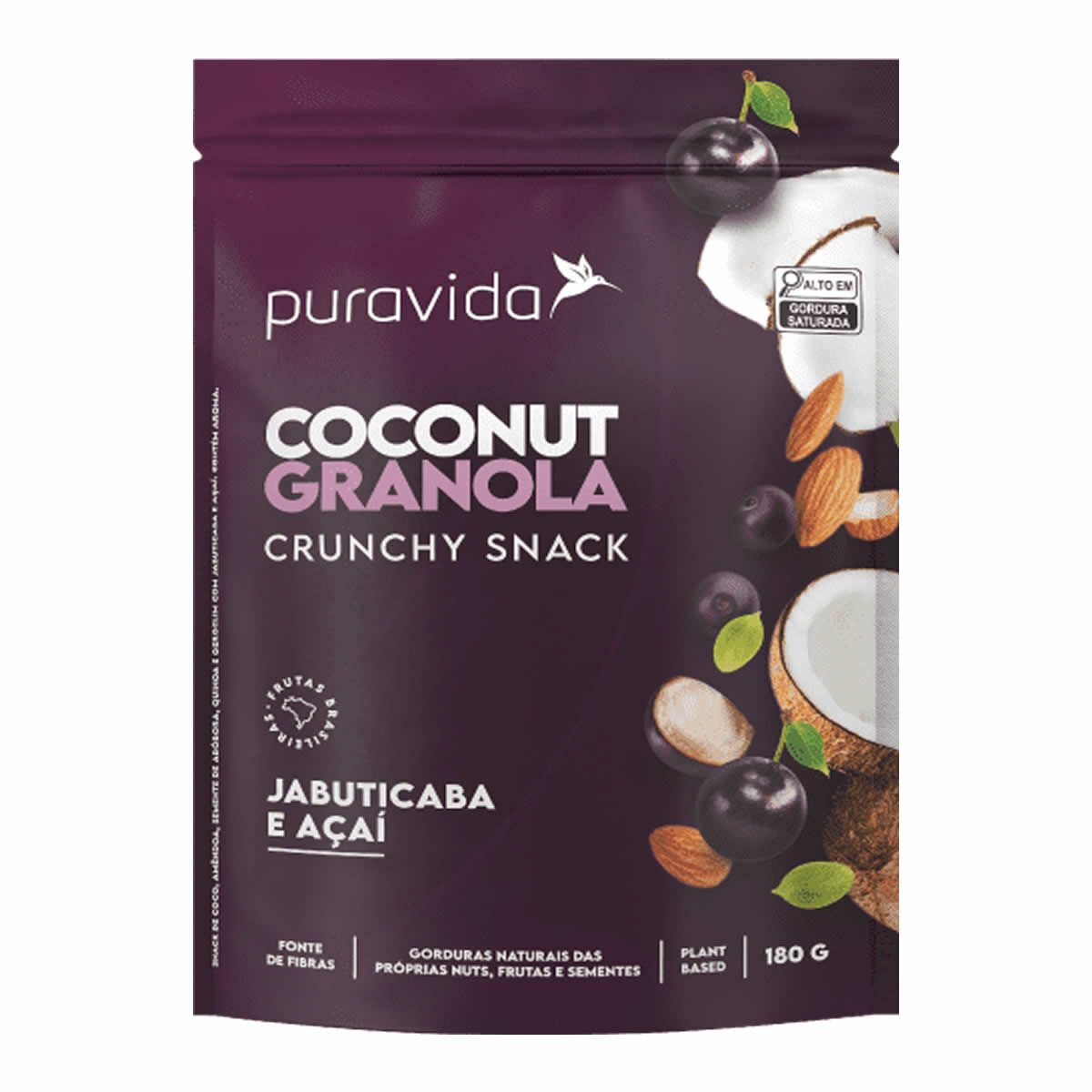 Coconut Granola - 180g Jabuticaba - PuraVida*** Data Venc. 30/08/2025