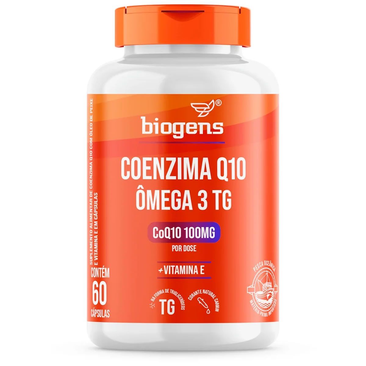 Coenzima Q10 100mg + Omega 3 - 60 C�psulas - Bigens