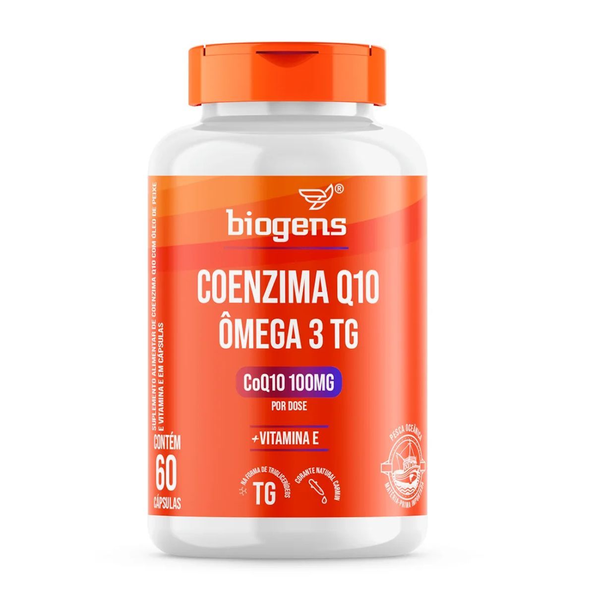 Coenzima Q10 100mg + �mega 3 Vitamina E - 60 C�psulas - Bigens