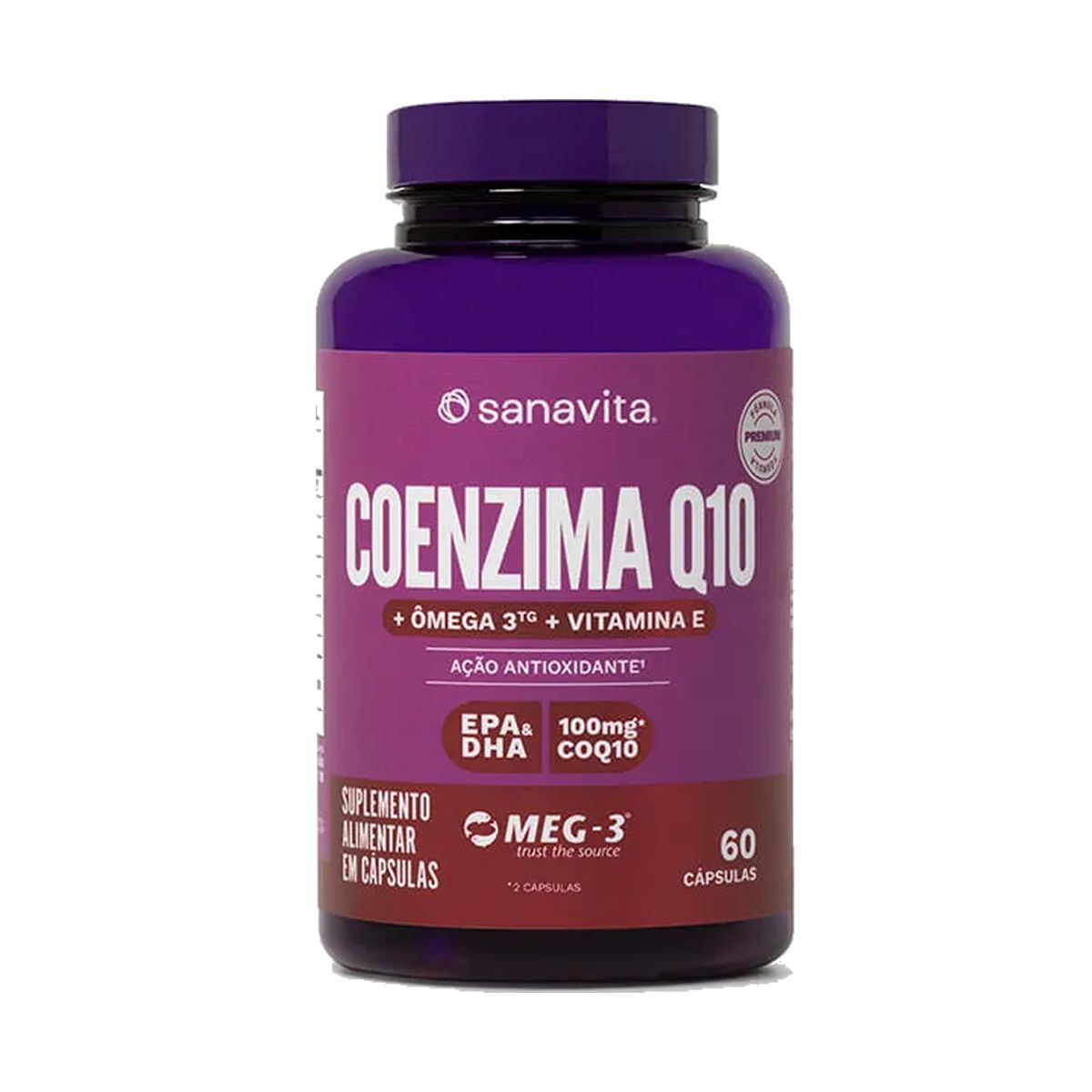 Coenzima Q10 + �mega 3 - 60 C�psulas - Sanavita