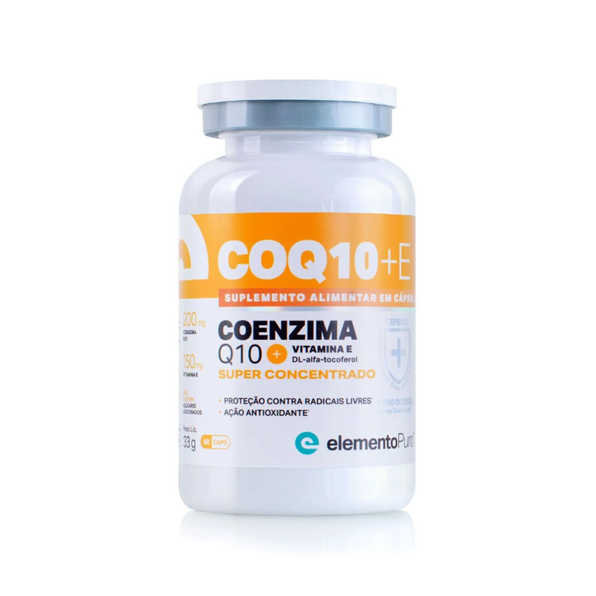 Coenzima Q10 + Vitamina E - 60 C�psulas - ElementoPuro