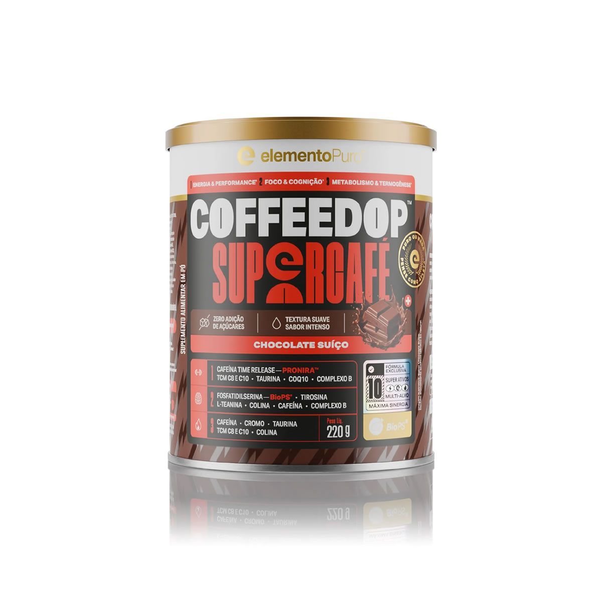 CoffeeDop SuperCaf� - 220g Chocolate Su��o - ElementoPuro