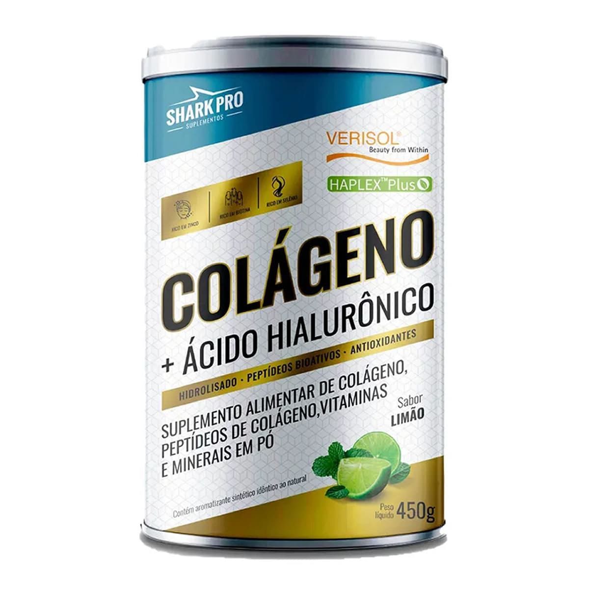 Col�geno + �cido Hialur�nico - 450g Lim�o - Shark Pro