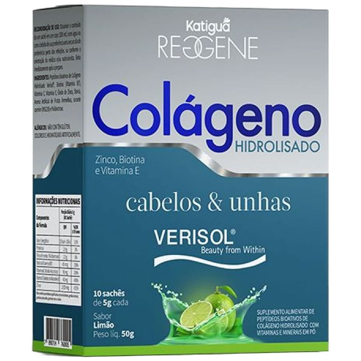 Col�geno Cabelos e Unhas Verisol - 10 Sach�s 5g Lim�o - Katigu�