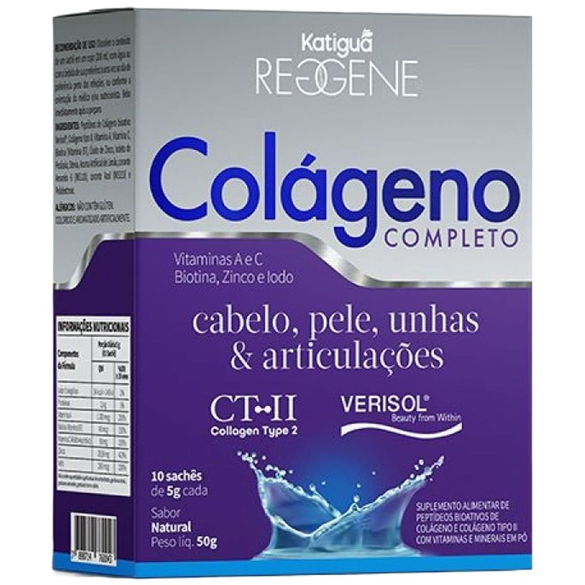 Col�geno Completo Tipo II e Verisol - 10 Sach�s 5g Natural - Katigu�
