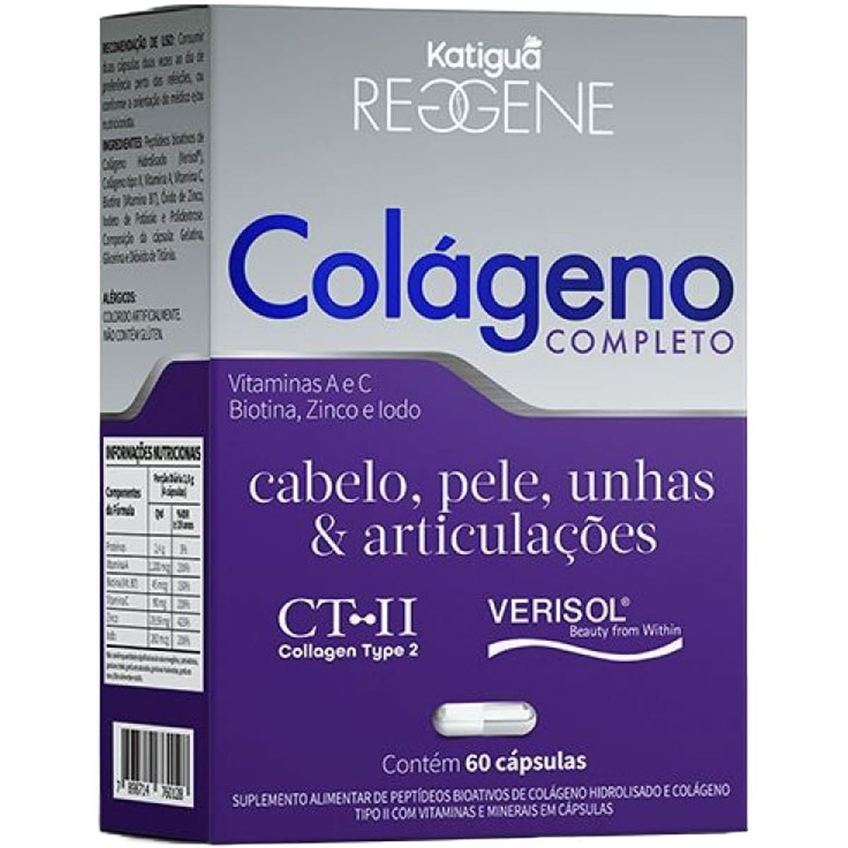 Col�geno Completo Verisol e tipo II - 60 C�psulas - Katigu�