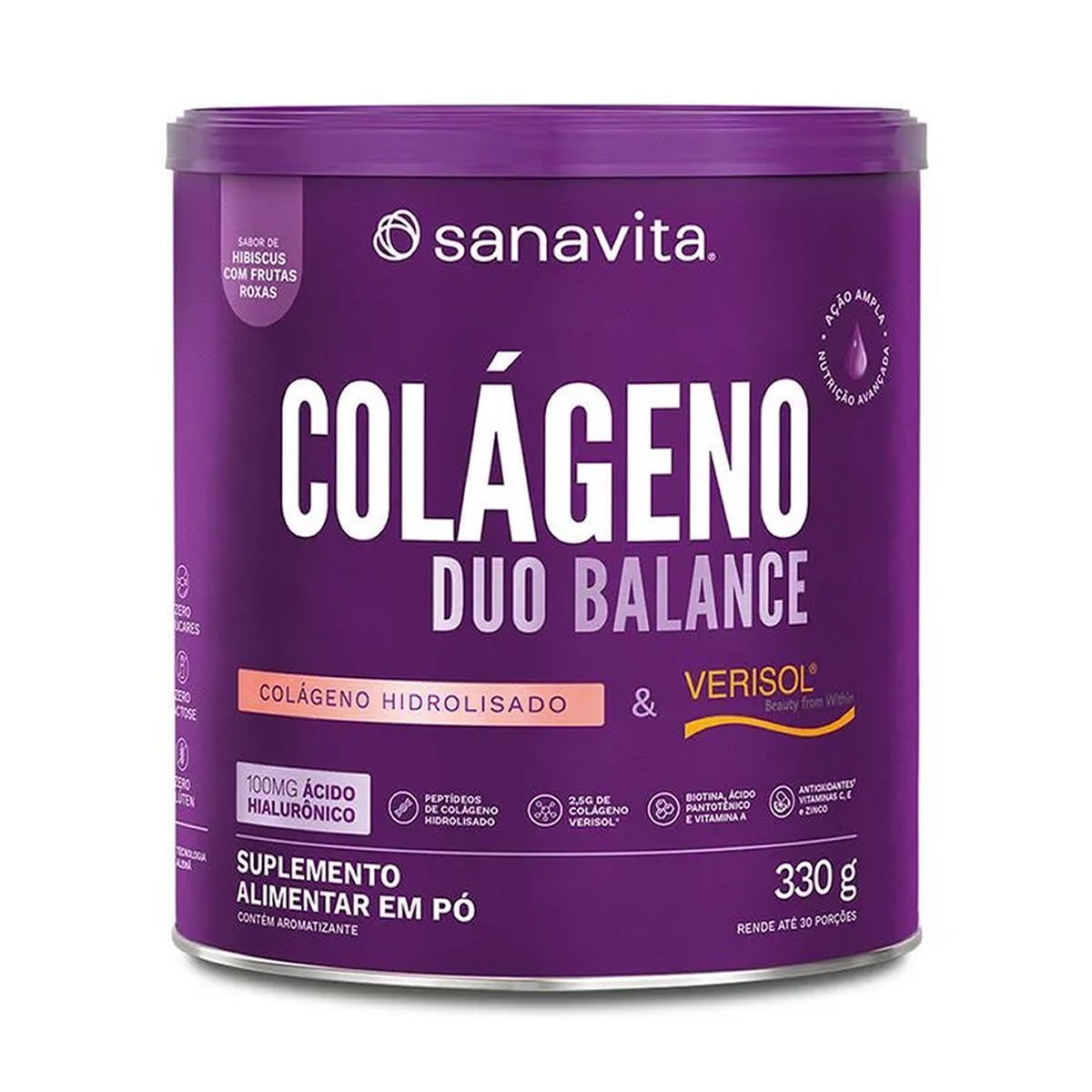 Col�geno Duo Balance - 330g Hibiscus e Frutas Roxas - Sanavita