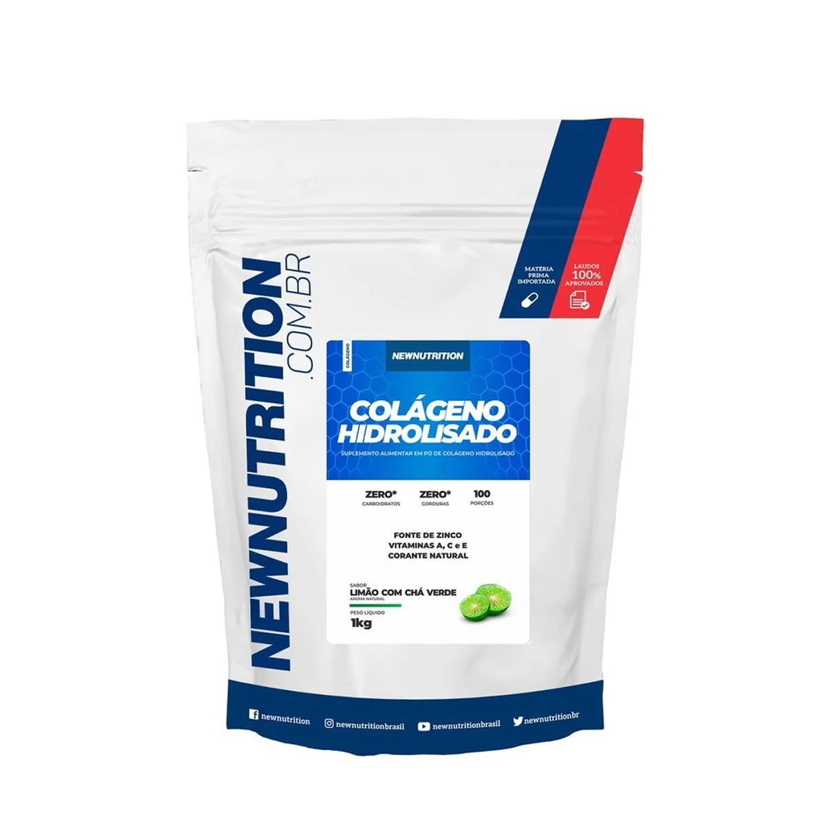 Col�geno Hidrolisado - 1000g Lim�o Com Ch� Verde - NewNutrition*** Data Venc. 30/01/2023