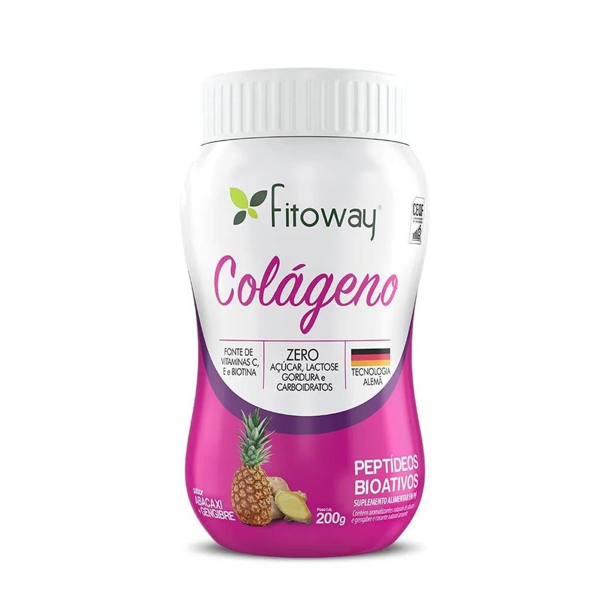Col�geno Hidrolisado - 200g Abacaxi com Gengibre - Fitoway