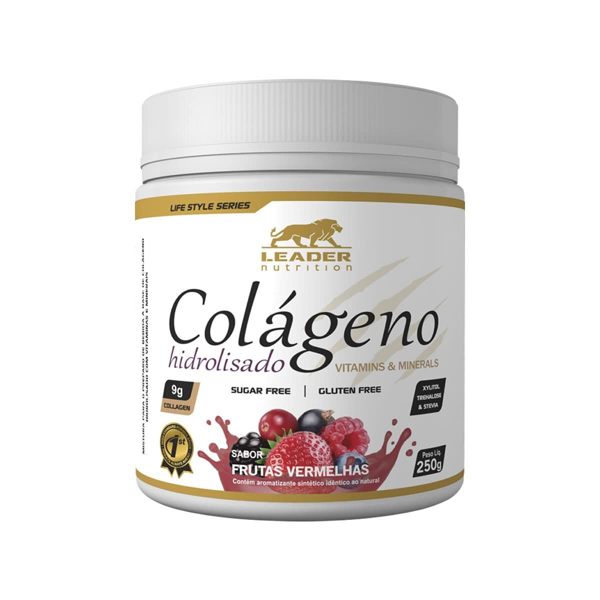 Col�geno Hidrolisado - 250g  Frutas Vermelhas - Leader Nutrition*** Data Venc. 01/11/2023