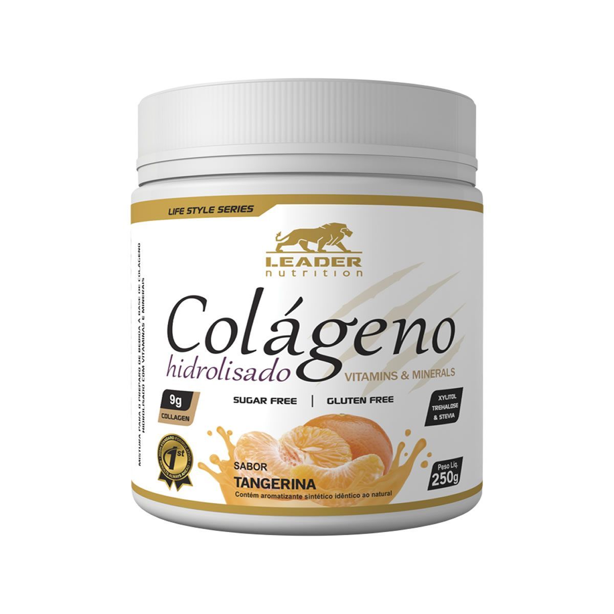 Col�geno Hidrolisado - 250g  Tangerina - Leader Nutrition*** Data Venc. 10/01/2024