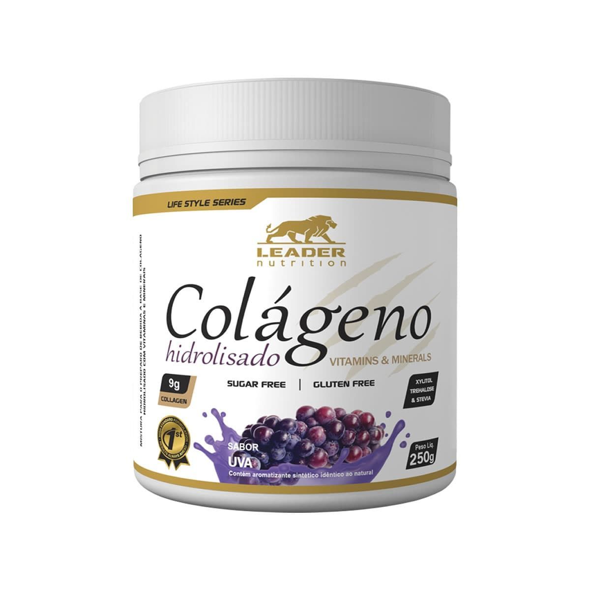Col�geno Hidrolisado - 250g  Uva - Leader Nutrition*** Data Venc. 25/10/2024