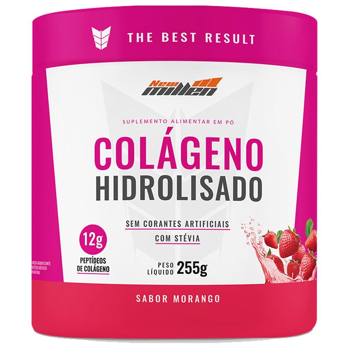 Col�geno Hidrolisado - 255g Morango - New Millen*** Data Venc. 05/05/2024