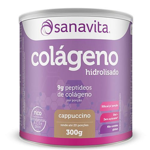 Col�geno Hidrolisado - 300g Cappuccino - Sanavita
