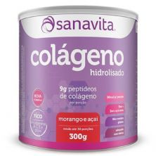 Col�geno Hidrolisado - 300g Morango e A�a� - Sanavita