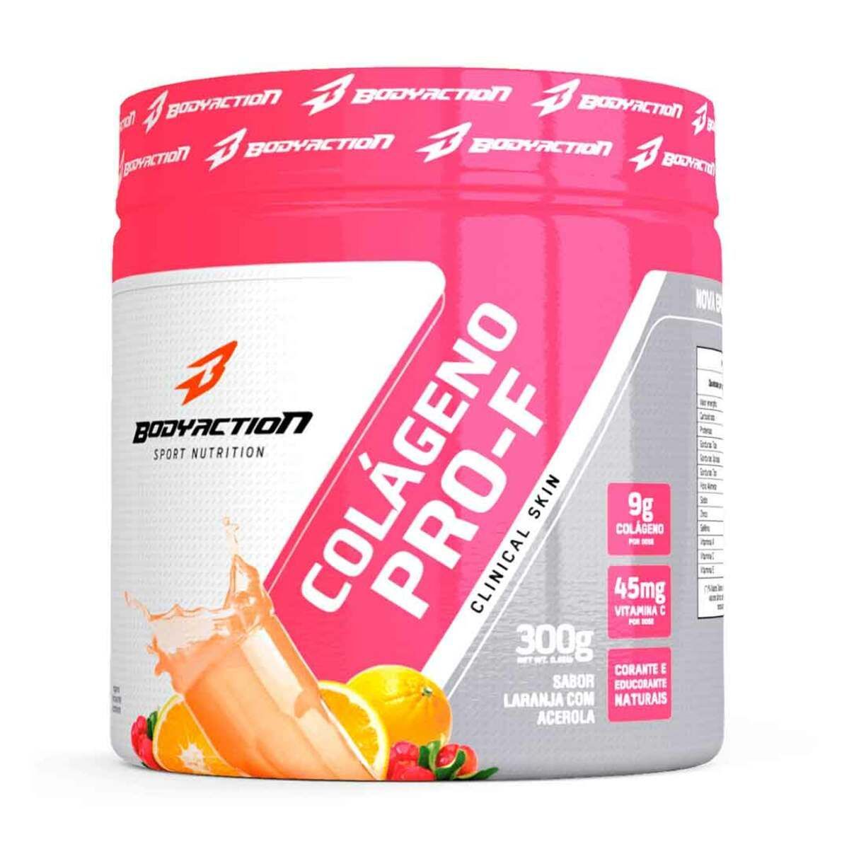Col�geno Pro-F Hidrolisado Clinical Skin - 300g Laranja com Acerola - BodyAction