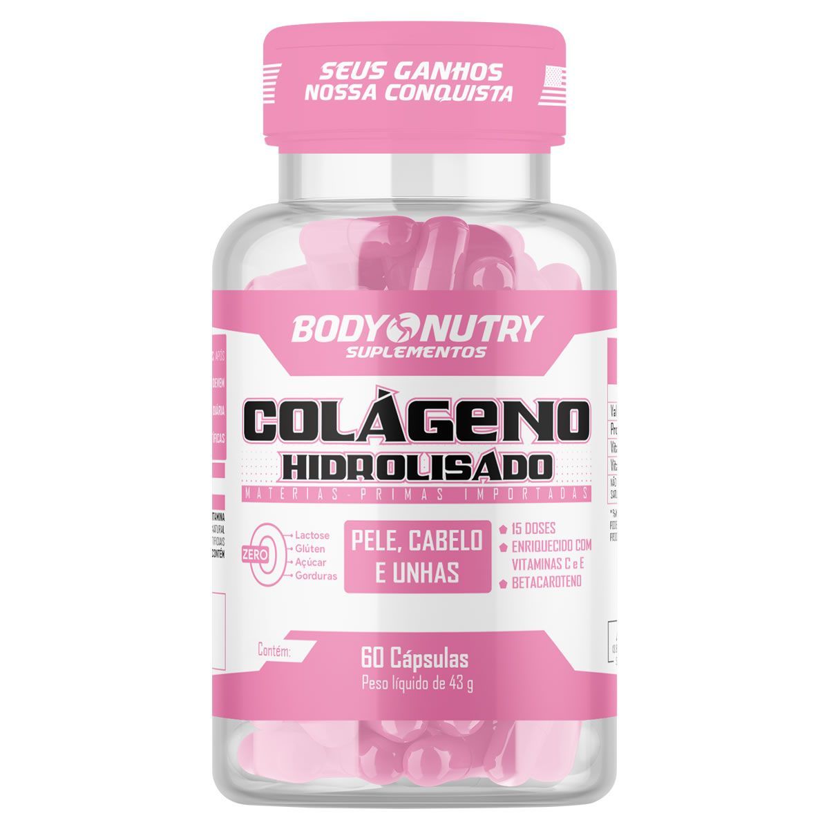 Col�geno Hidrolisado Feminy - 60 C�psulas - BodyNutry*** Data Venc. 11/5/23