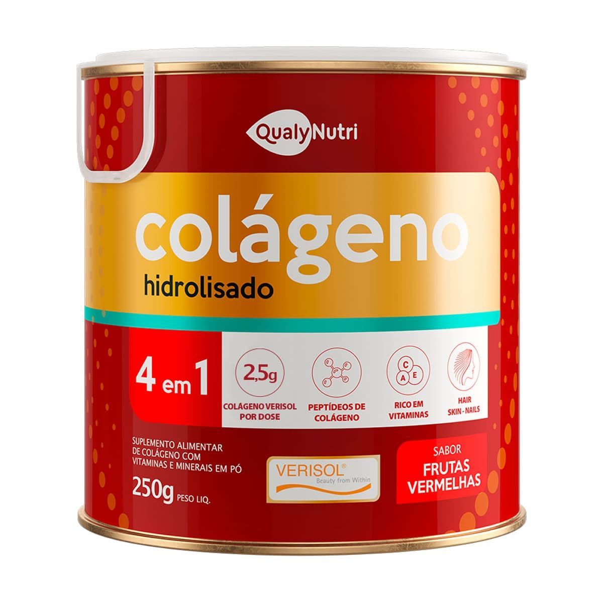 Col�geno Hidrolisado Verisol 4x1 - 250g Frutas Vermelhas - QualyNutri*** Data Venc. 19/01/2024