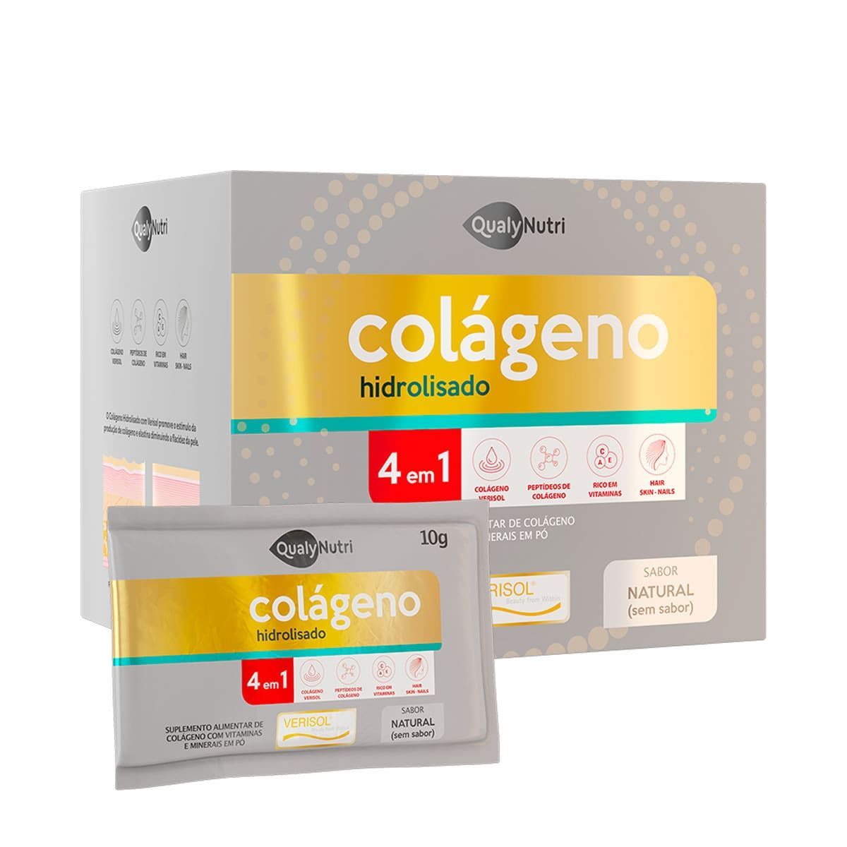 Col�geno Hidrolisado Verisol 4x1 - 30 Sach�s Natural - QualyNutri*** Data Venc. 31/05/23