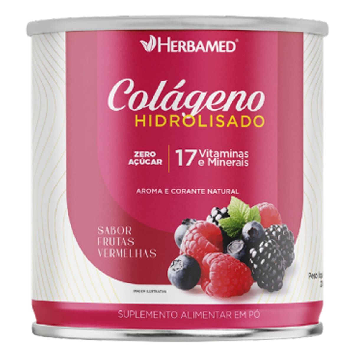 Col�geno Hidrolisado + Vitaminas e Minerais - 200g Frutas Vermelhas - Herbamed