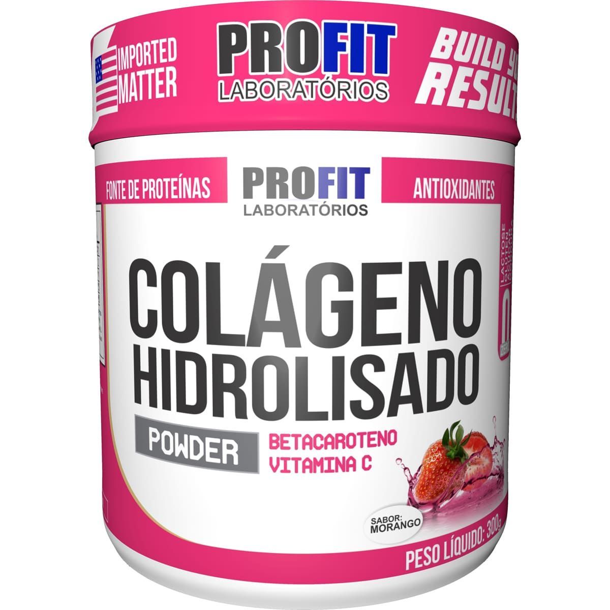 Col�geno Hidrolisado - 300g Morango - ProFit*** Data Venc. 30/01/2025