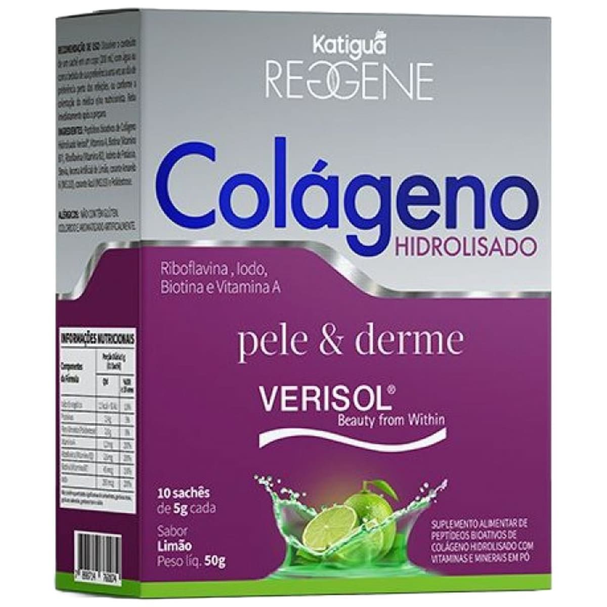 Col�geno Pele e Derme Verisol - 10 Sach�s 5g Lim�o - Katigu�*** Data Venc. 30/06/2024