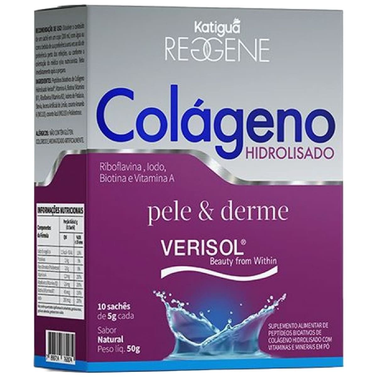 Col�geno Pele e Derme Verisol - 10 Sach�s 5g Natural - Katigu�