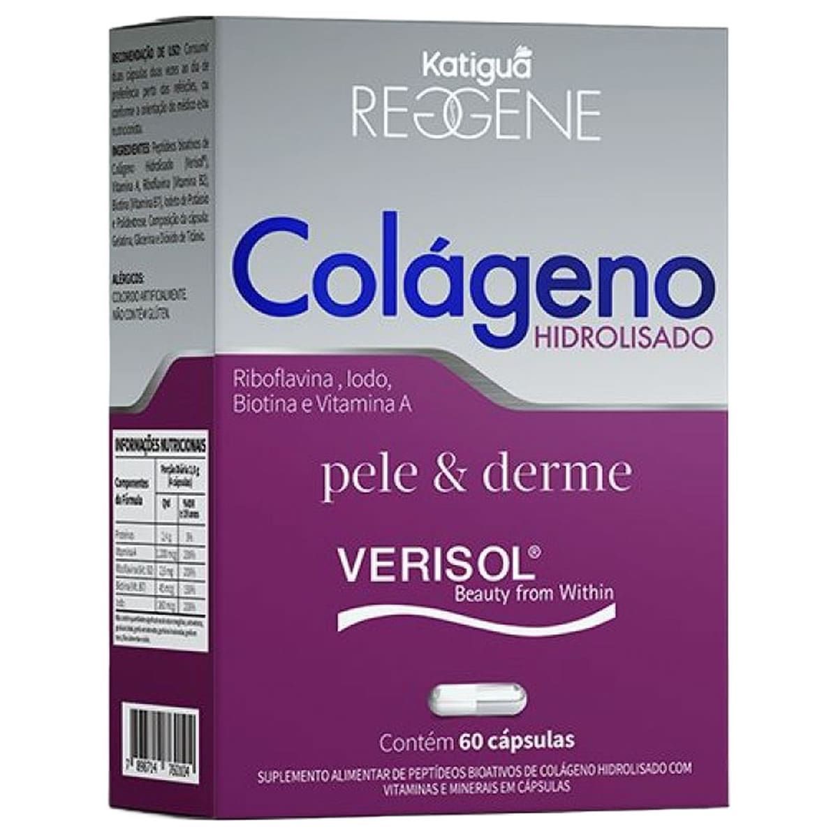Col�geno Pele e Derme Verisol - 60 C�psulas - Katigu�