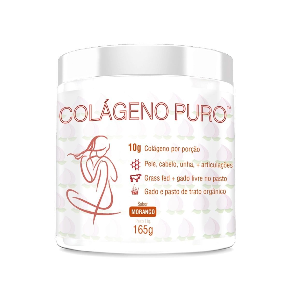 Col�geno Puro Tipo I e III - 160g Morango - Bel�ssima