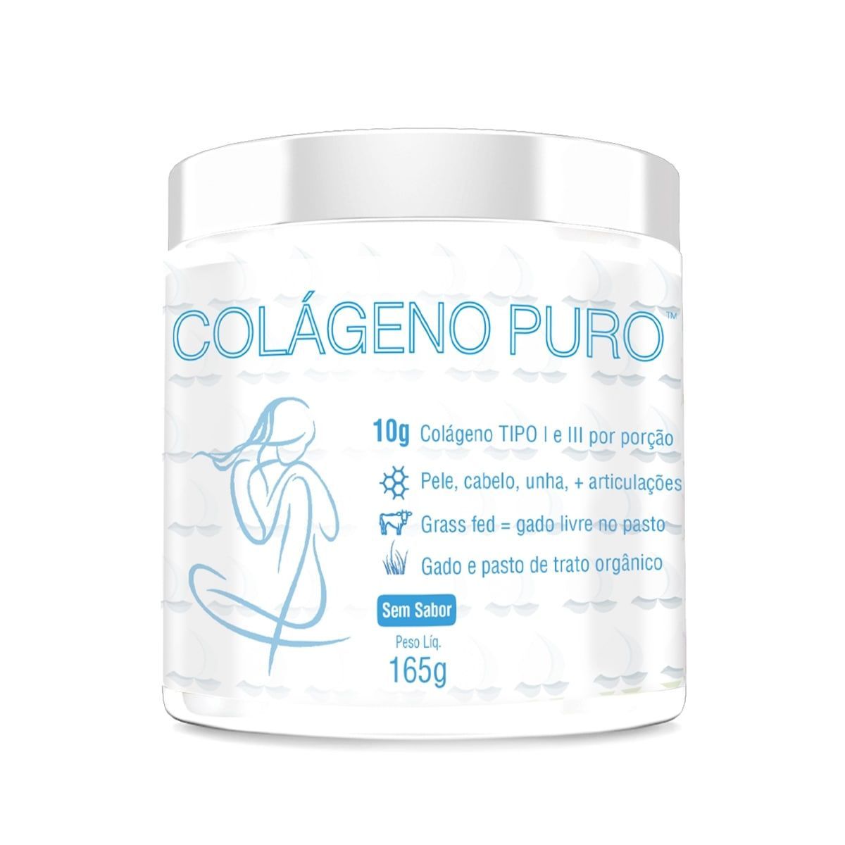 Col�geno Puro Tipo I e III - 160g Sem Sabor - Bel�ssima
