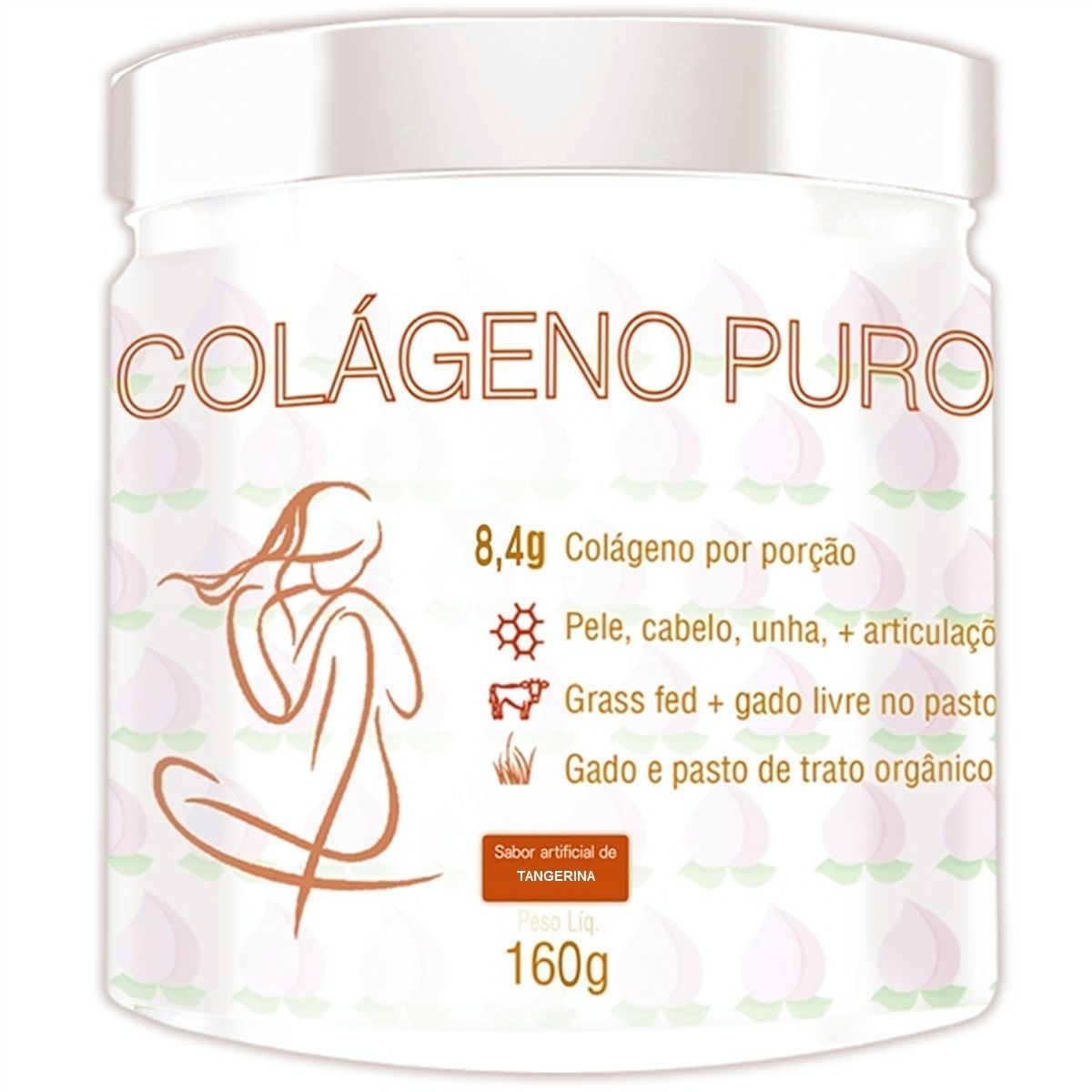Col�geno Puro Tipo I e III - 160g Tangerina - Bel�ssima