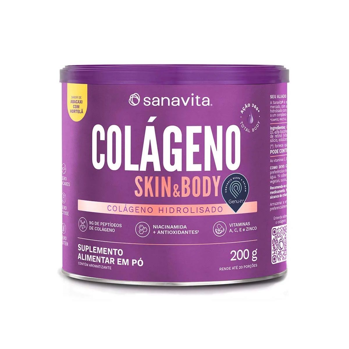 Col�geno Skin - 200g Abacaxi com Hortel� - Sanavita