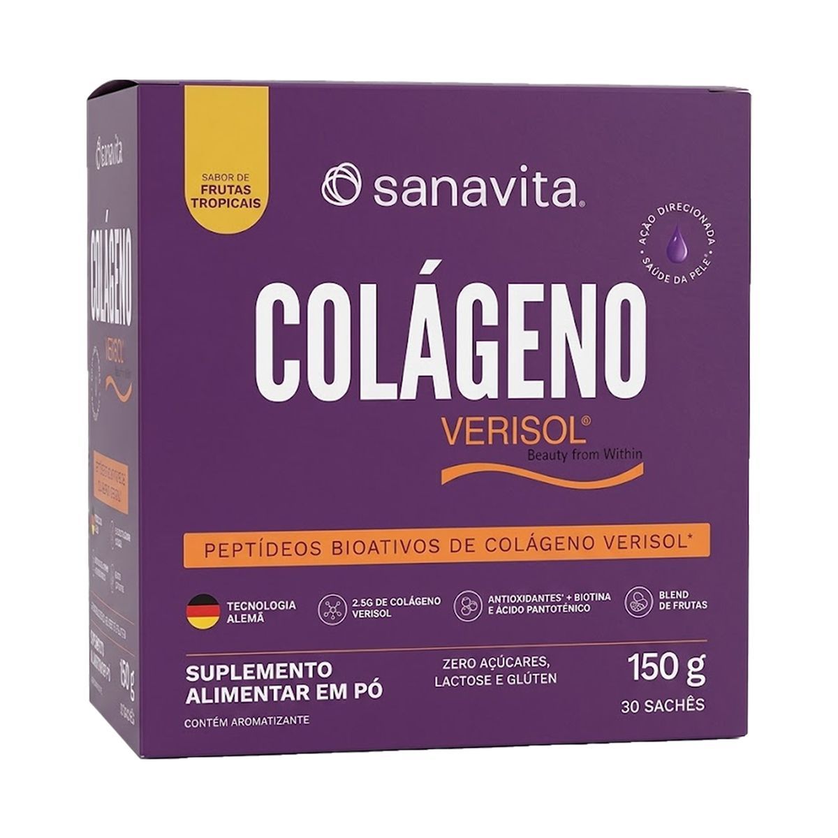 Col�geno Verisol Hidrolisado - 30 Sticke de 5g Frutas Tropicais - Sanavita