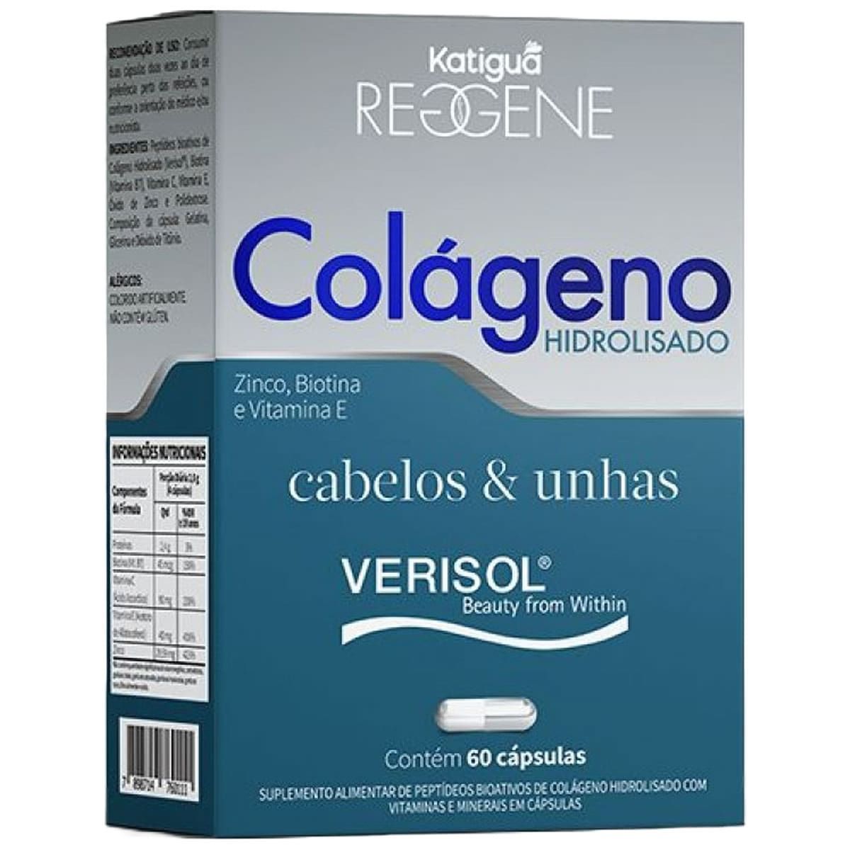Col�geno Cabelos e Unhas Verisol - 60 C�psulas - Katigu�