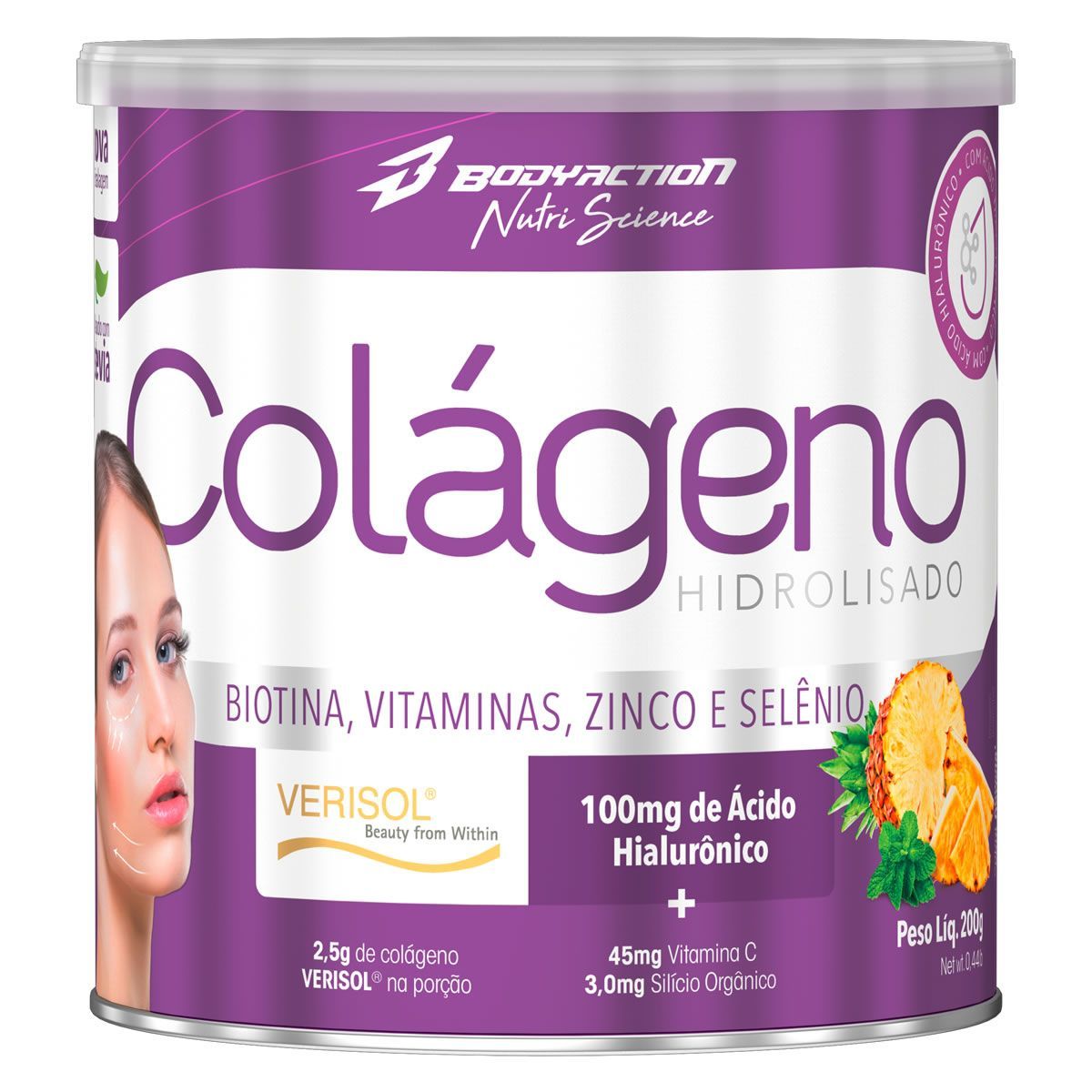 Col�geno Verisol Com Hialur�nico - 200g Abacaxi com Hortel� - BodyAction	