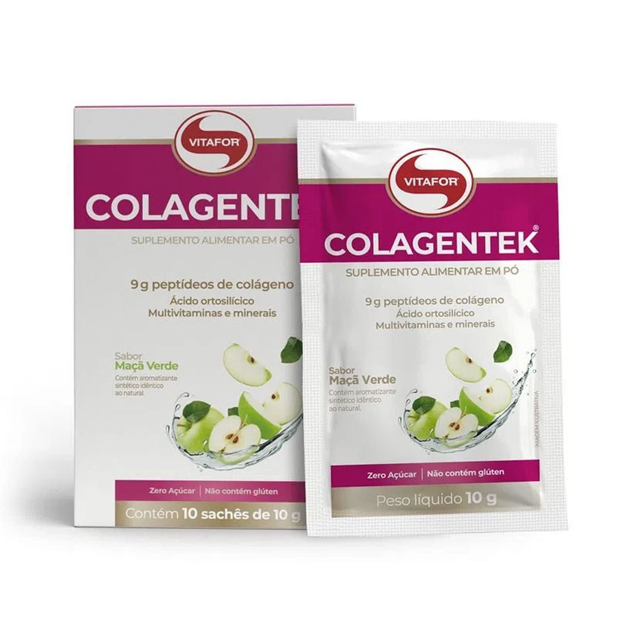 Colagentek - 10 Sach�s 10g Ma�� Verde - Vitafor
