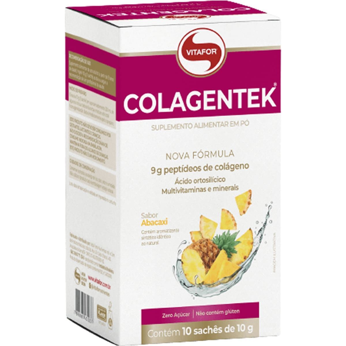 Colagentek - 10 Saches de 10g Abacaxi - Vitafor*** Data Venc. 30/5/23