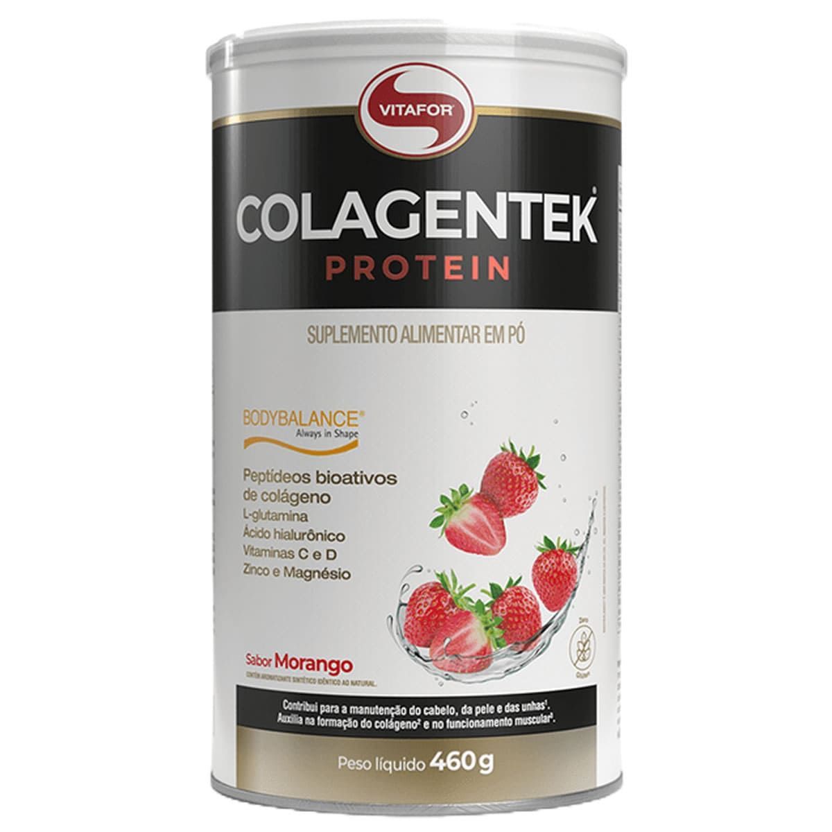 Colagentek Protein - 460g Morango - Vitafor